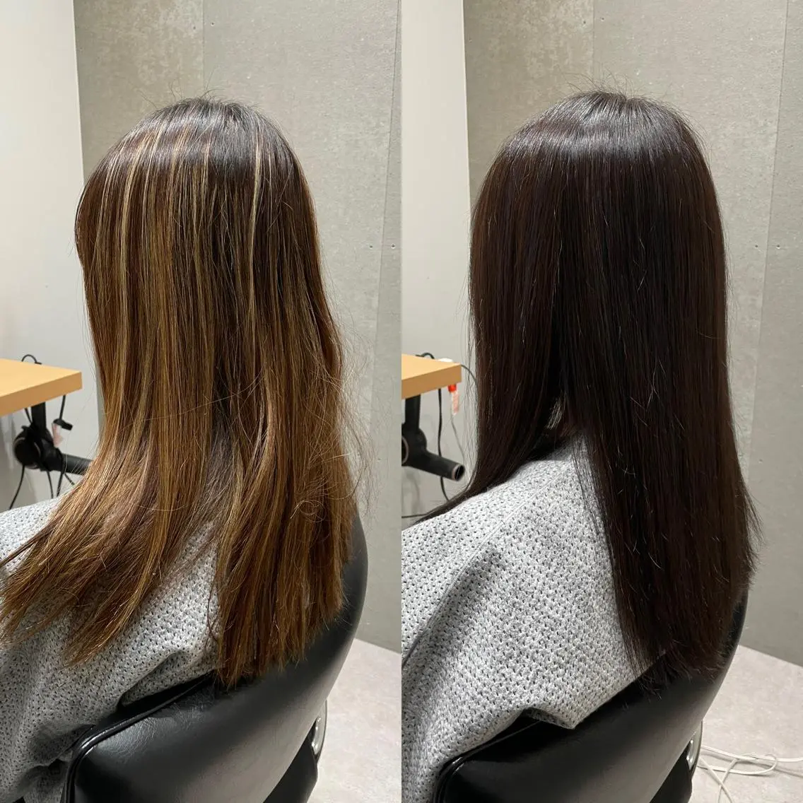 セミロング カラー アディクシーカラー エドルカラー グレージュ トリートメント 髪質改善ヘアケア 艶髪特化/上田のヘアスタイル