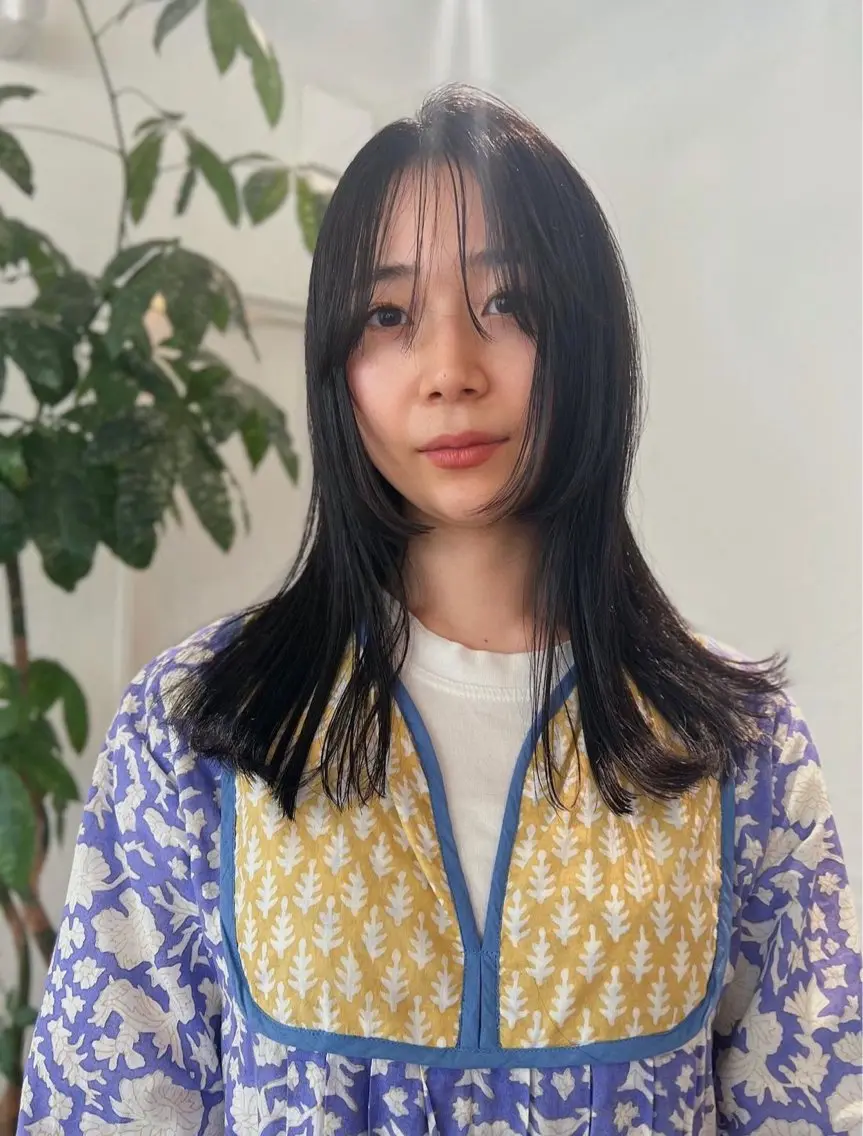 ミディアム 藤原 怜央のヘアスタイル