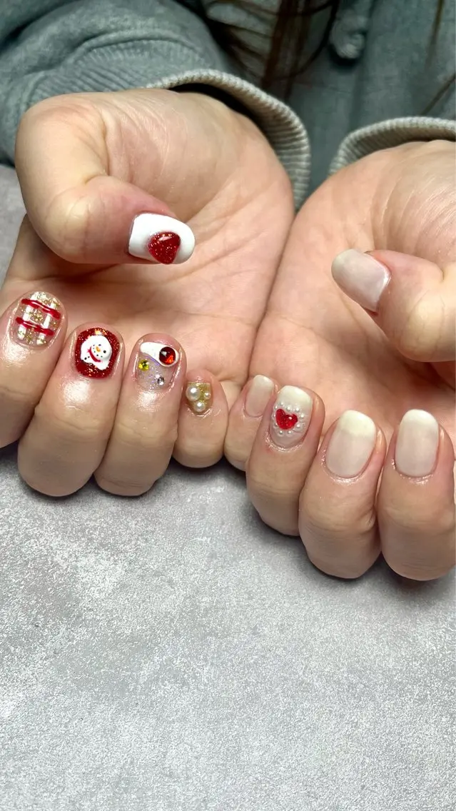 ネイル 冬ネイル クリスマス ハンドネイル ネイルサロン kupuのネイルデザイン