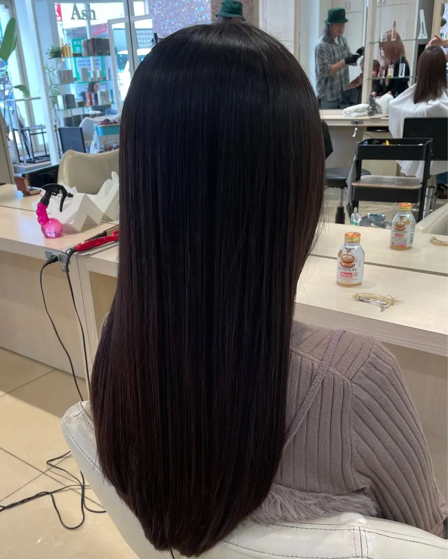 ロング カット 縮毛矯正 カジサ ケイコのヘアスタイル
