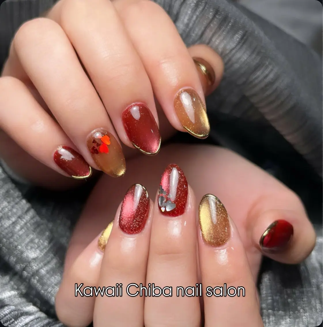 ネイル アートネイル クリアネイル ジェルネイル ハート 韓国ネイル Kawaii Chiba nailのネイルデザイン