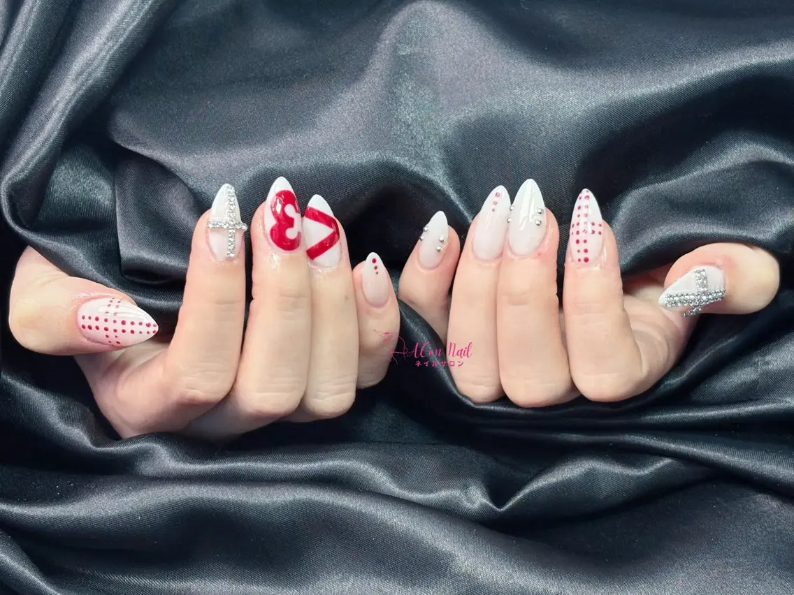 ネイル 桜ネイル 長さ出し フラワーネイル フレンチネイル ジェルネイル ハンドネイル ACon NailSalonのネイルデザイン
