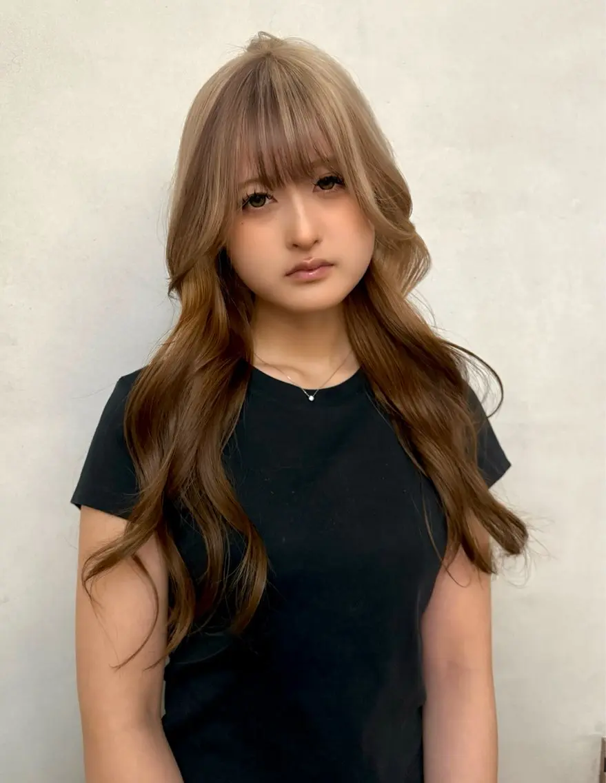 ロング カラー カット ヘアカラー ブリーチカラー特化 梅田中崎町/あかりのヘアスタイル