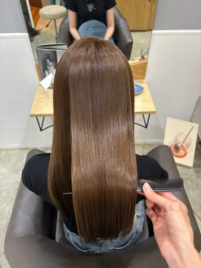 ロング カラー トリートメント ヘアカラー トリートメント Miloc那覇久茂地 Aino【髪質改善】のヘアスタイル