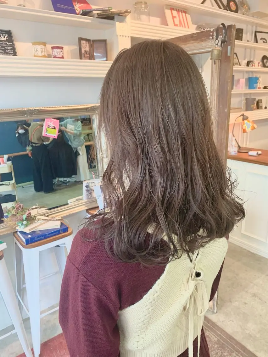 セミロング カラー ヘアアレンジ ベージュカラー ココアベージュ 山崎 澪 レイヤーカット/大宮のヘアスタイル