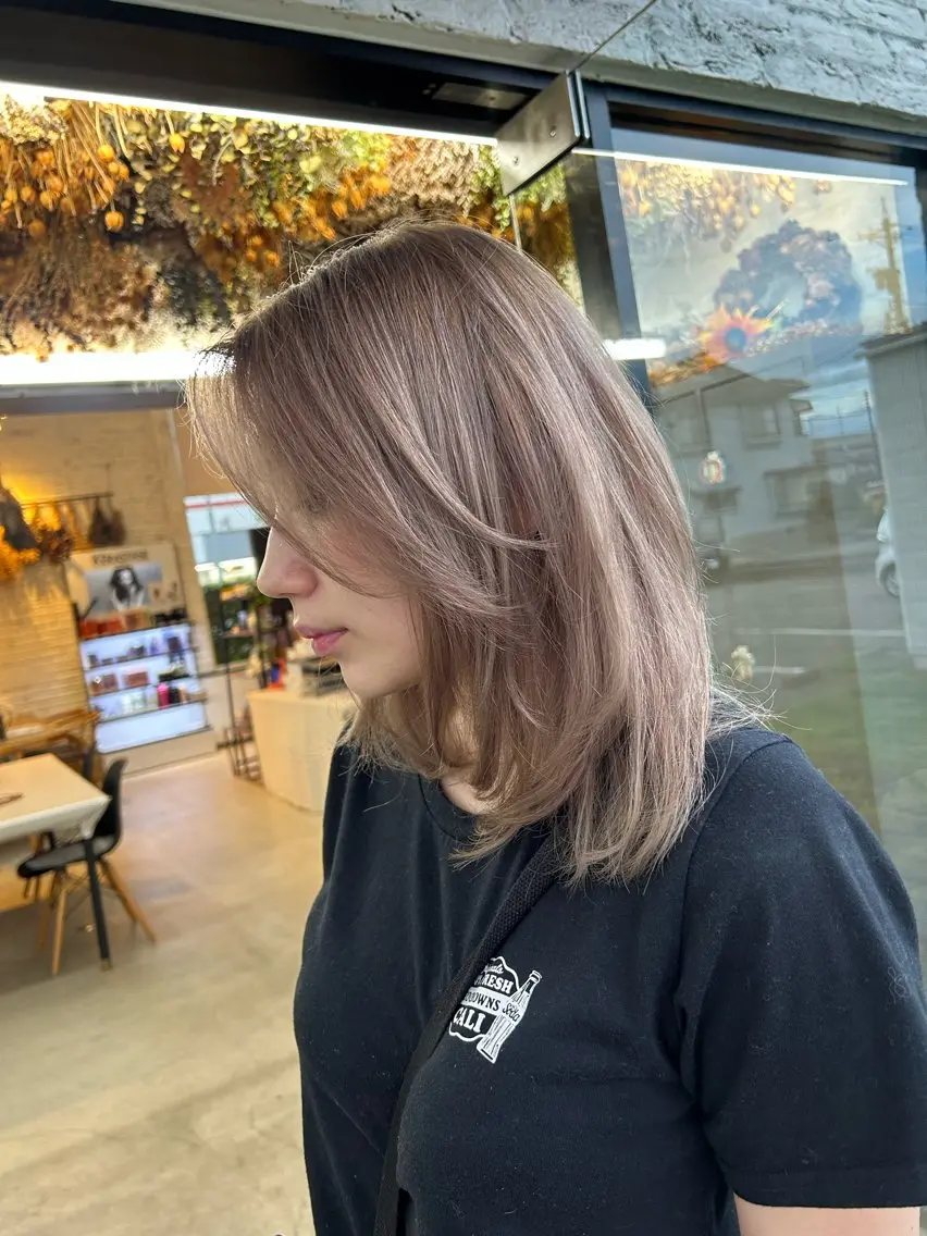 カラー ブリーチ ブロンド ユナイテッド ビューティー西金沢のヘアスタイル