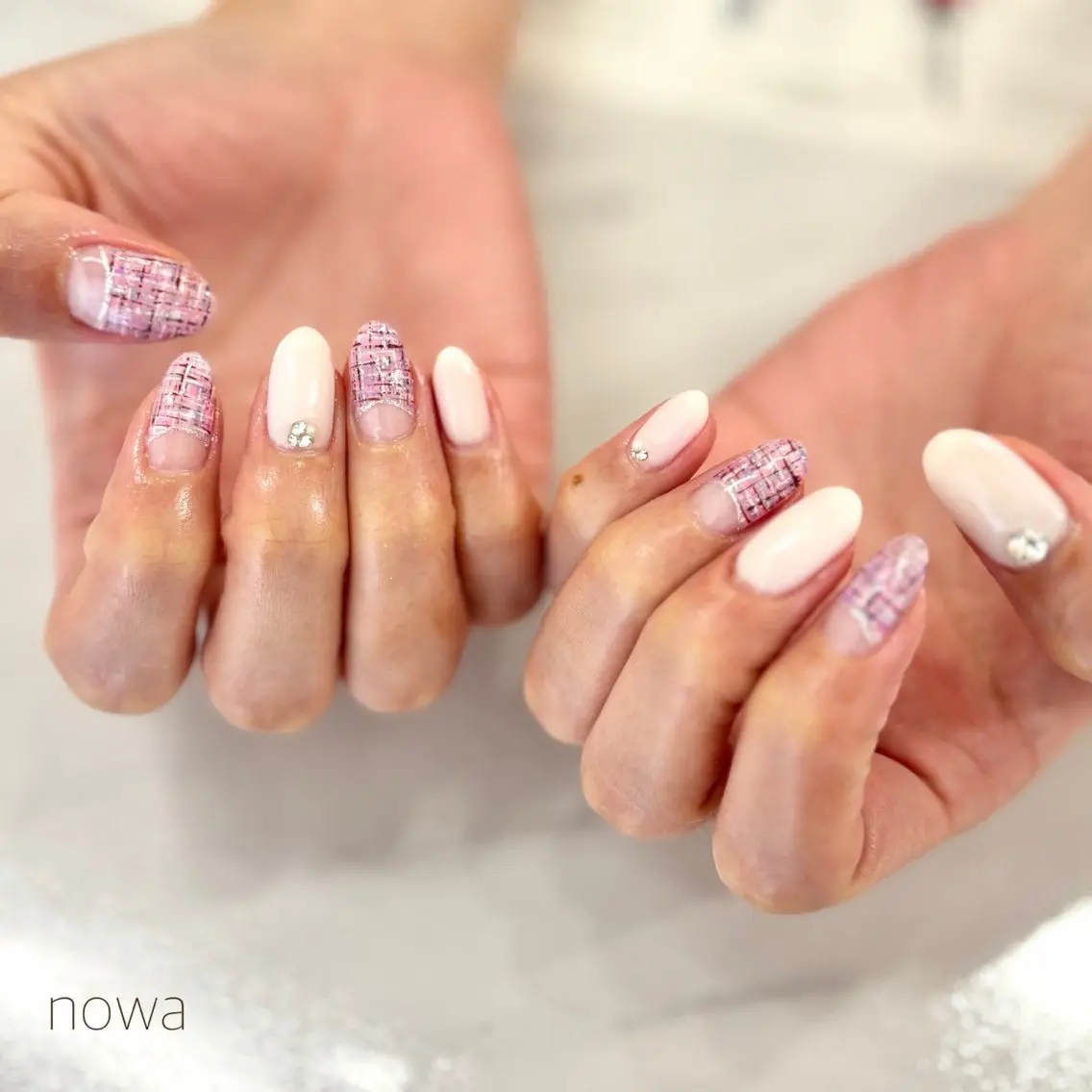 ネイル 持ち込み ツイードネイル ハンドネイル 【nowa】小松 宙未 Soramiのネイルデザイン