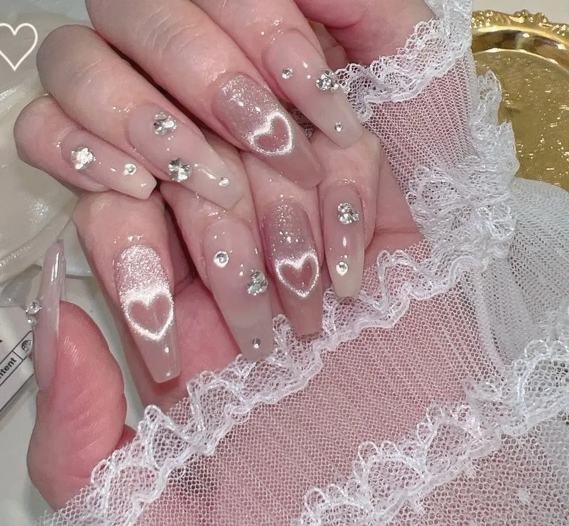 ネイル チークネイル フレンチネイル グラデーション 韓国ネイル マグネットネイル Hana Nailのネイルデザイン