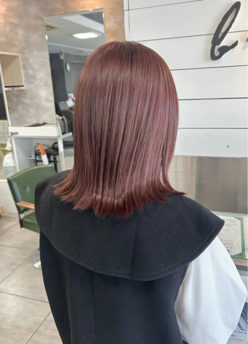 ミディアム カット ヘアカラー レイヤー/艶髪カラー 森本くるみのヘアスタイル