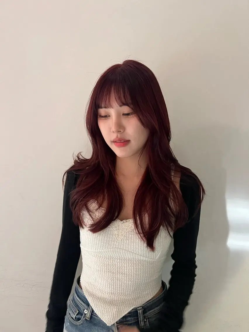 ロング カラー 한국에English OK🌼unaのヘアスタイル