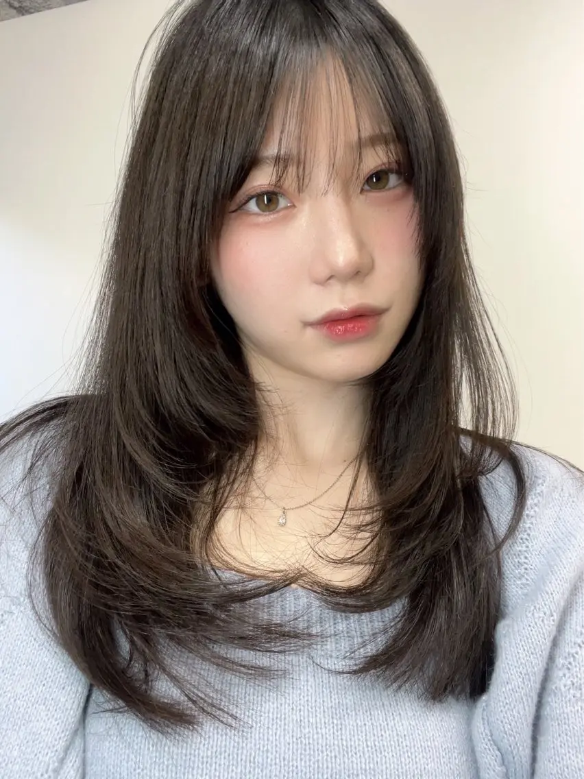 セミロング カラー 韓国風ヘア 似合わせカット 小顔カット カット ヘアカラー トリートメント 渋谷レイヤーカット❌ 縮毛矯正専門/武田涼のヘアスタイル