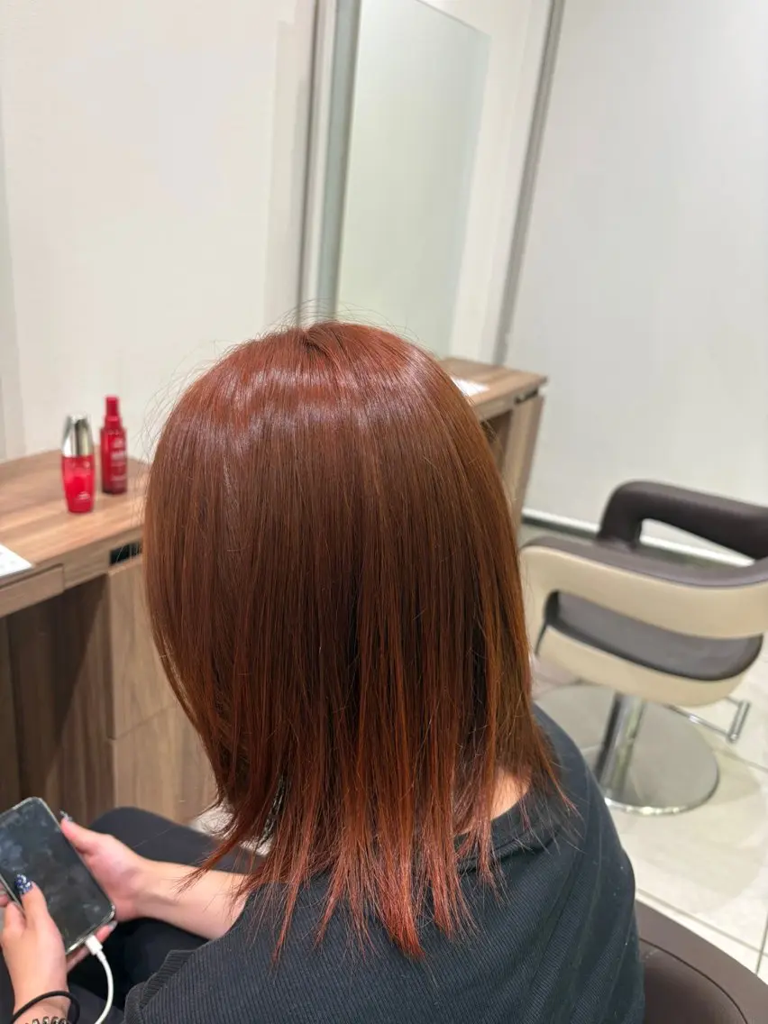 カラー ブリーチ ハイトーンカラー ブリーチなしカラー オレンジ ヘアカラー 黒澤 凌空のヘアスタイル