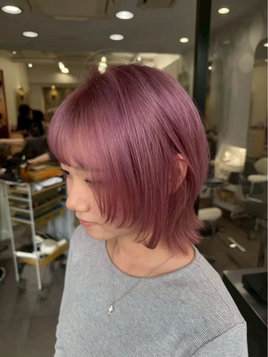 ミディアム カラー カット ヘアカラー ボブ/デザインカラー ✂️ツムギ♡のヘアスタイル