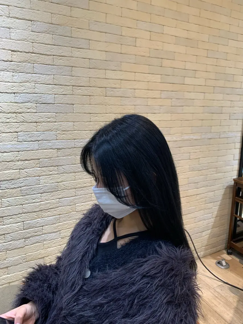 ロング カラー ブルーカラー 顔周りカット 韓国風ヘア カットモデル🌟 /坂口 ゆかのヘアスタイル