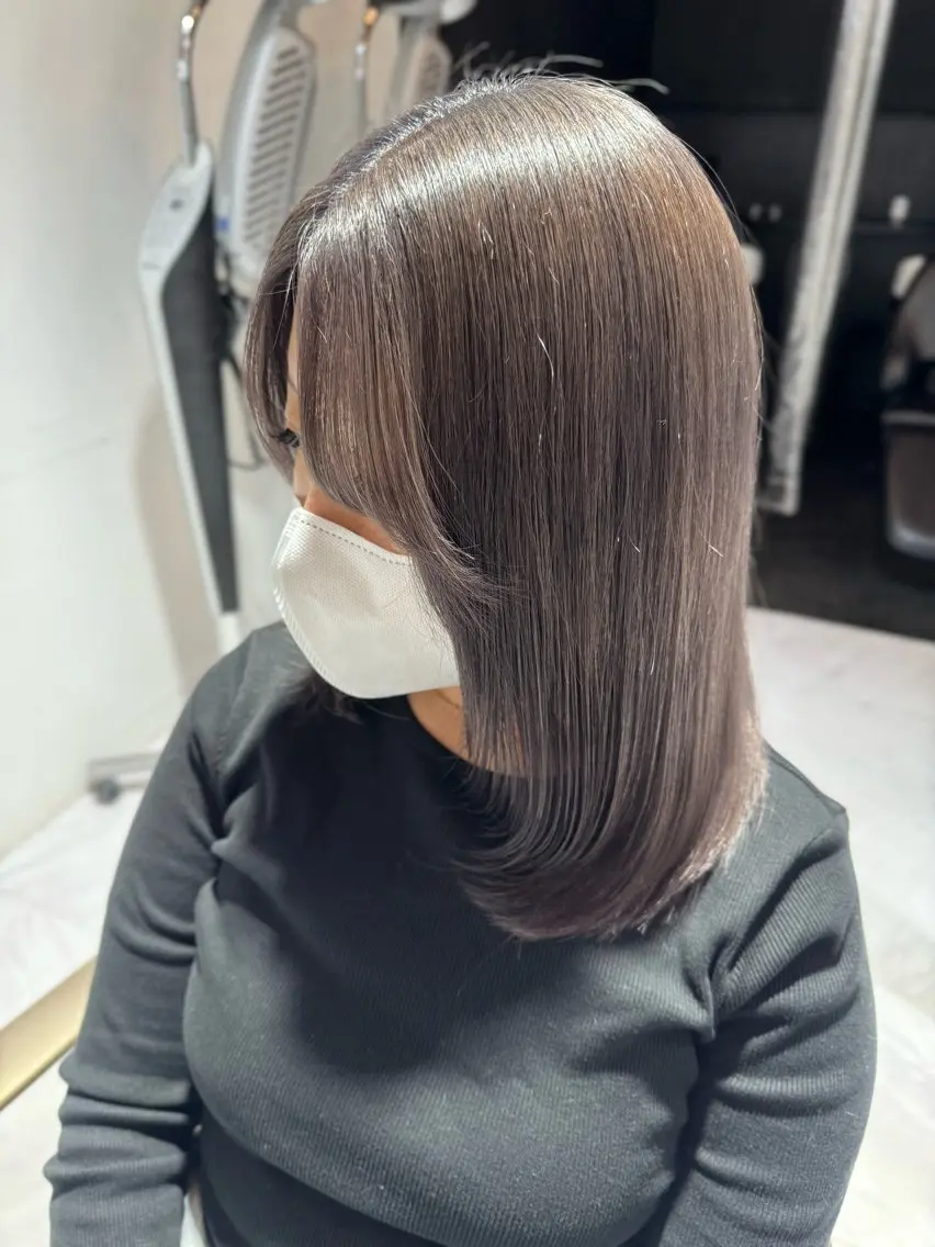 ミディアム カラー カット ヘアカラー トリートメント 小谷野 真優のヘアスタイル