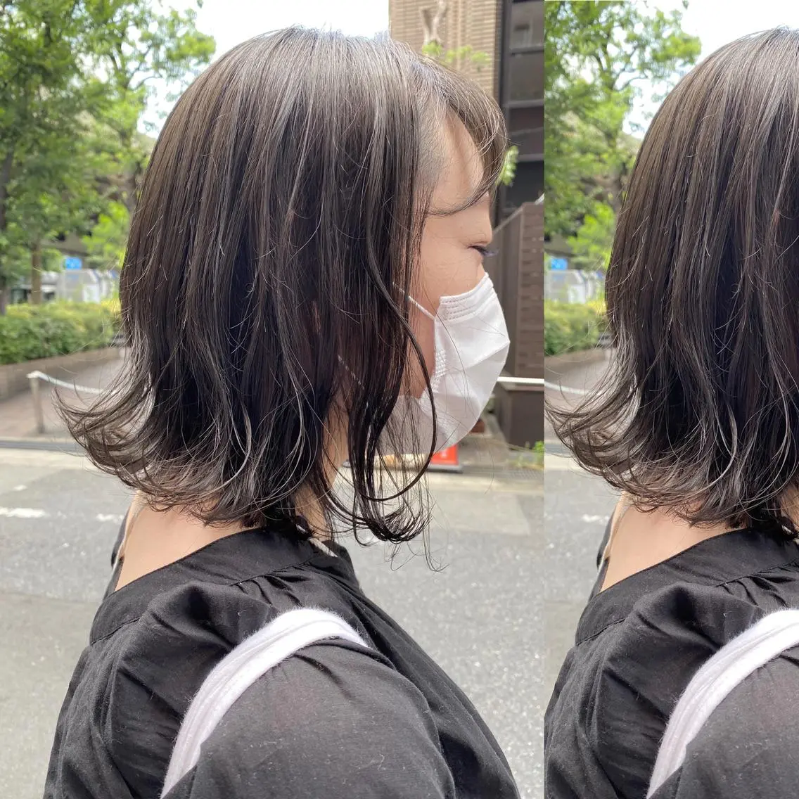 ミディアム カラー ベージュカラー オリーブベージュ ヘアカラー ツキノキ ミナのヘアスタイル