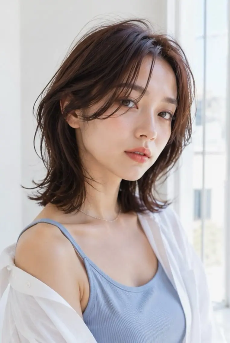 ミディアム カラー カット ヘアカラー トリートメント Garden 浅草蔵前のヘアスタイル