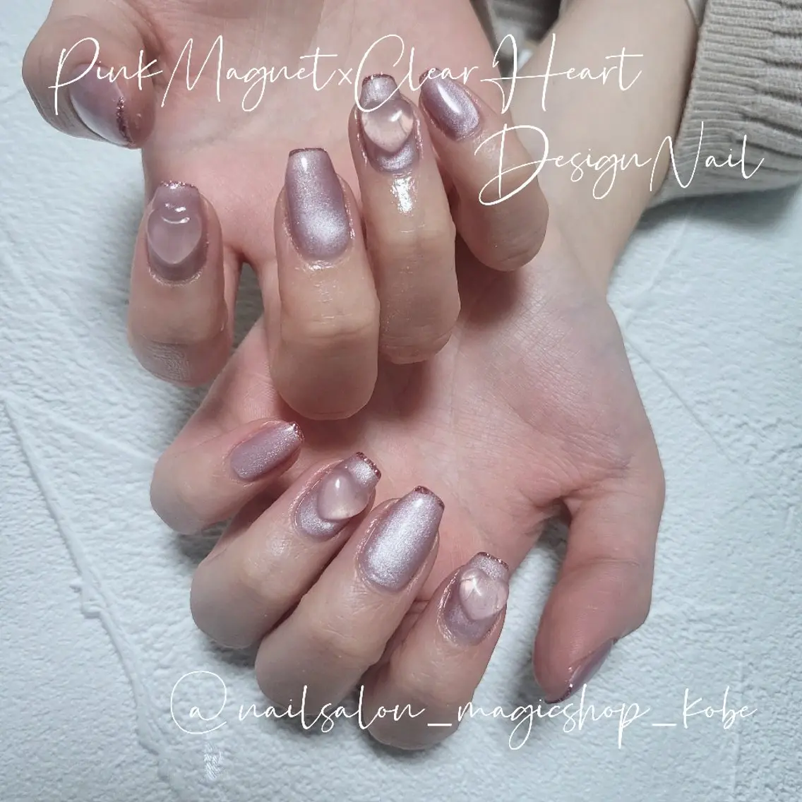ネイル アートネイル クリアネイル ジェルネイル ハート ラメ(グリッター) ハンドネイル Nailsalon MagicShopのネイルデザイン
