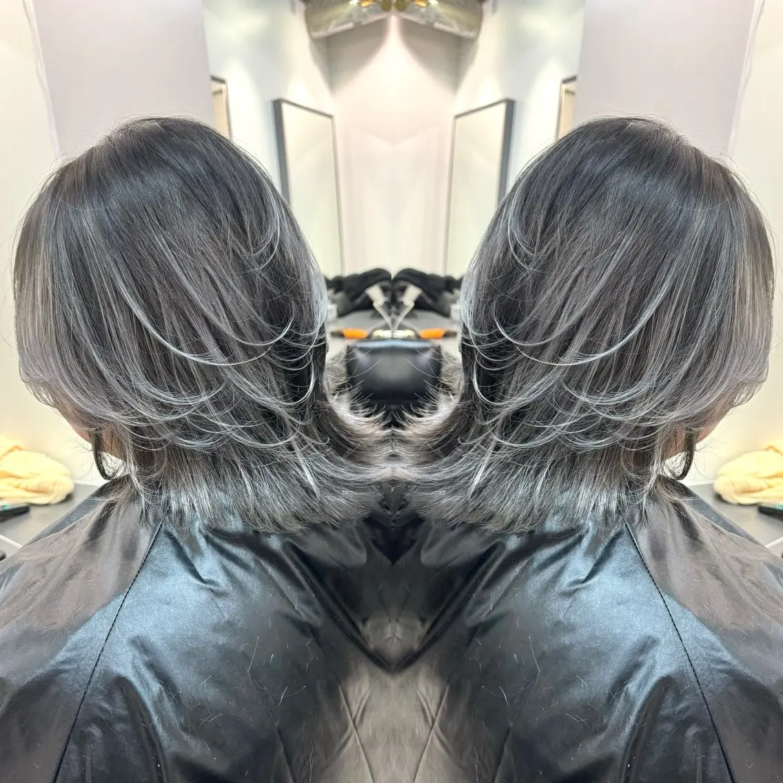 ショート バレイヤージュ ボブ🌈ナツヤのヘアスタイル