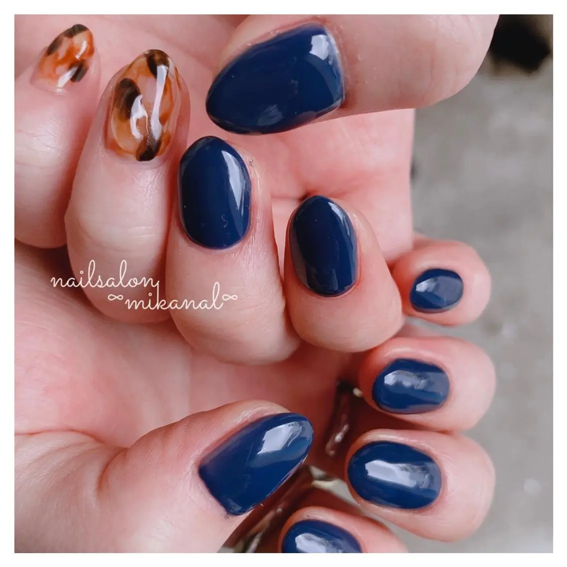 ネイル アニマル柄 べっ甲ネイル ハンドネイル フットネイル nailsalon ∞ ﾐｶﾅﾙ ∞のネイルデザイン