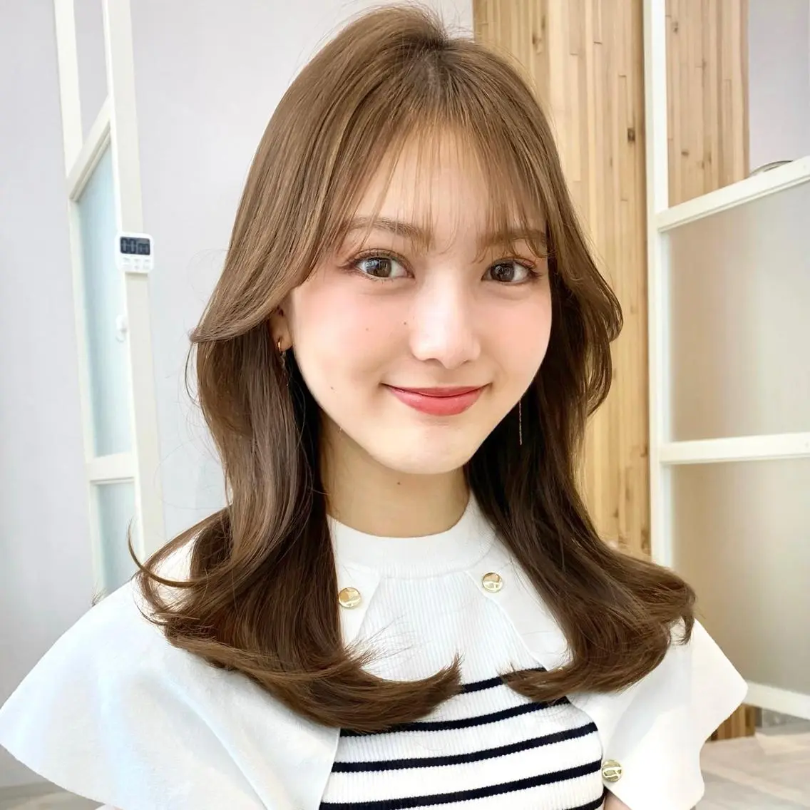 セミロング 韓国風ヘア レイヤーカット カット ヘアカラー トリートメント 韓国くびれレイヤー 🇰🇷はづきのヘアスタイル