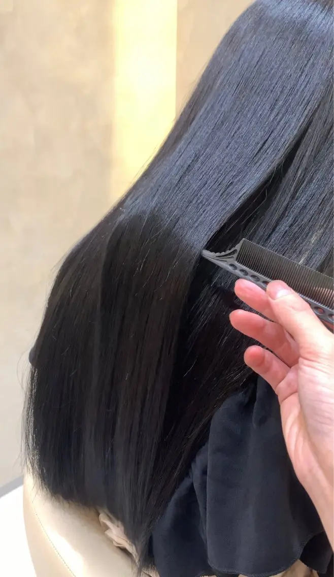 ロング カット 縮毛矯正 トリートメント 美髪矯正 吉岡柊斗のヘアスタイル