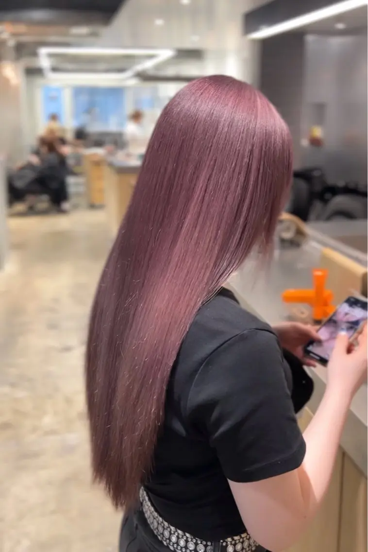 ロング カラー ベージュカラー ピンクカラー ピンクベージュ 渋谷/ハイトーン/ プルエクステ/大和のヘアスタイル