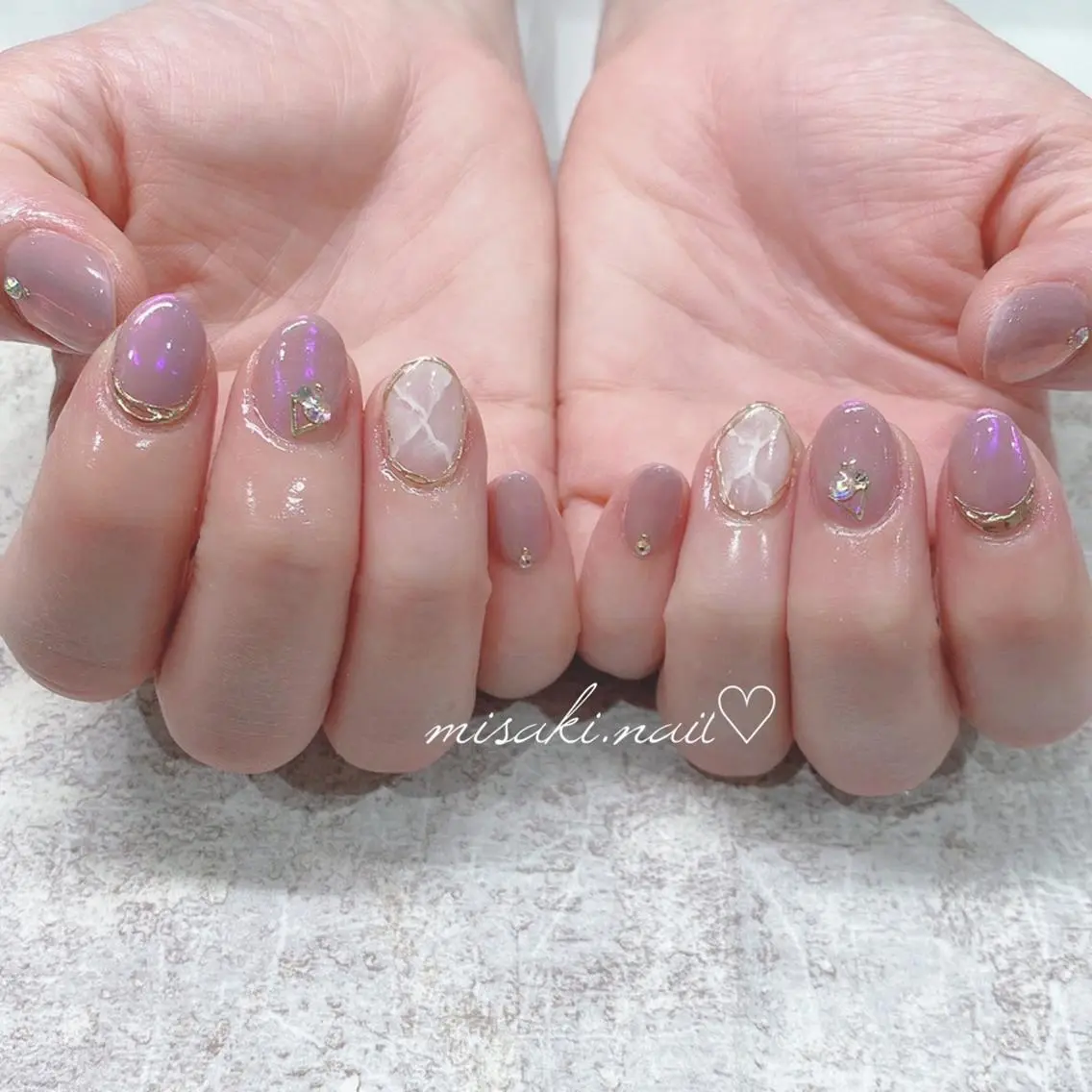 ネイル 韓国ネイル ワンホンネイル ハンドネイル nailsalon miinailsのネイルデザイン