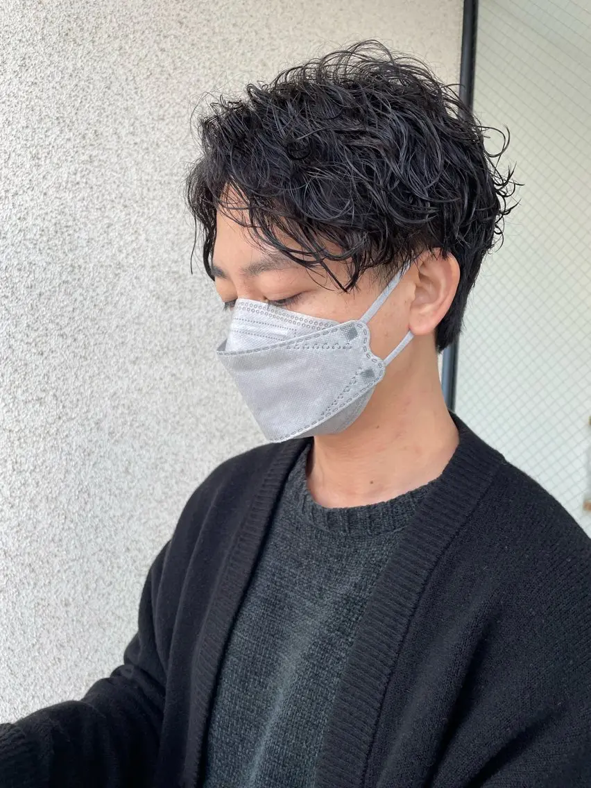 パーマ メンズ マッシュ メンズパーマ 波巻きパーマ カット トリートメント 藤村 翔充のヘアスタイル