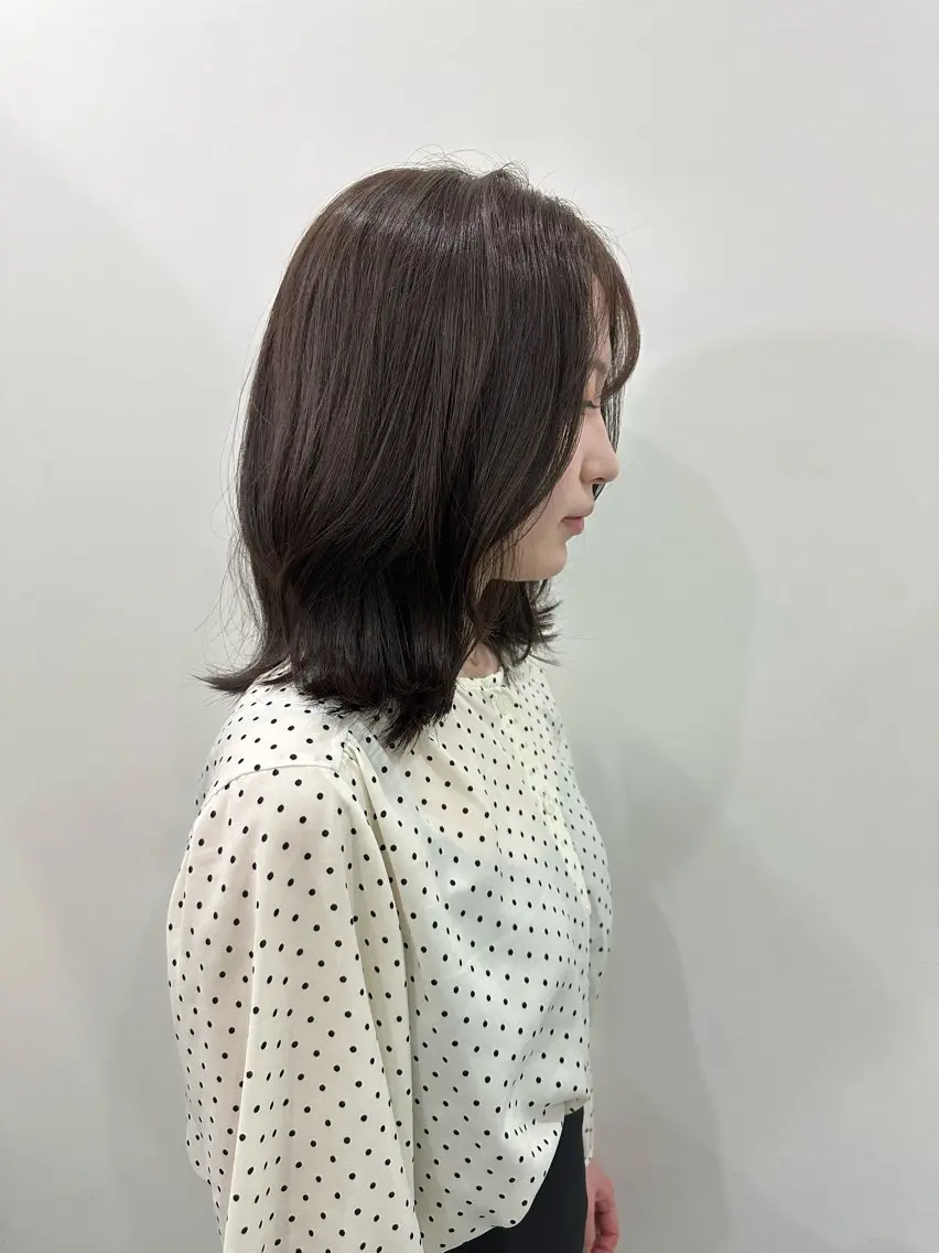 ミディアム カラー カット ヘアカラー トリートメント レイヤー/ナチュラル 💐nao.のヘアスタイル