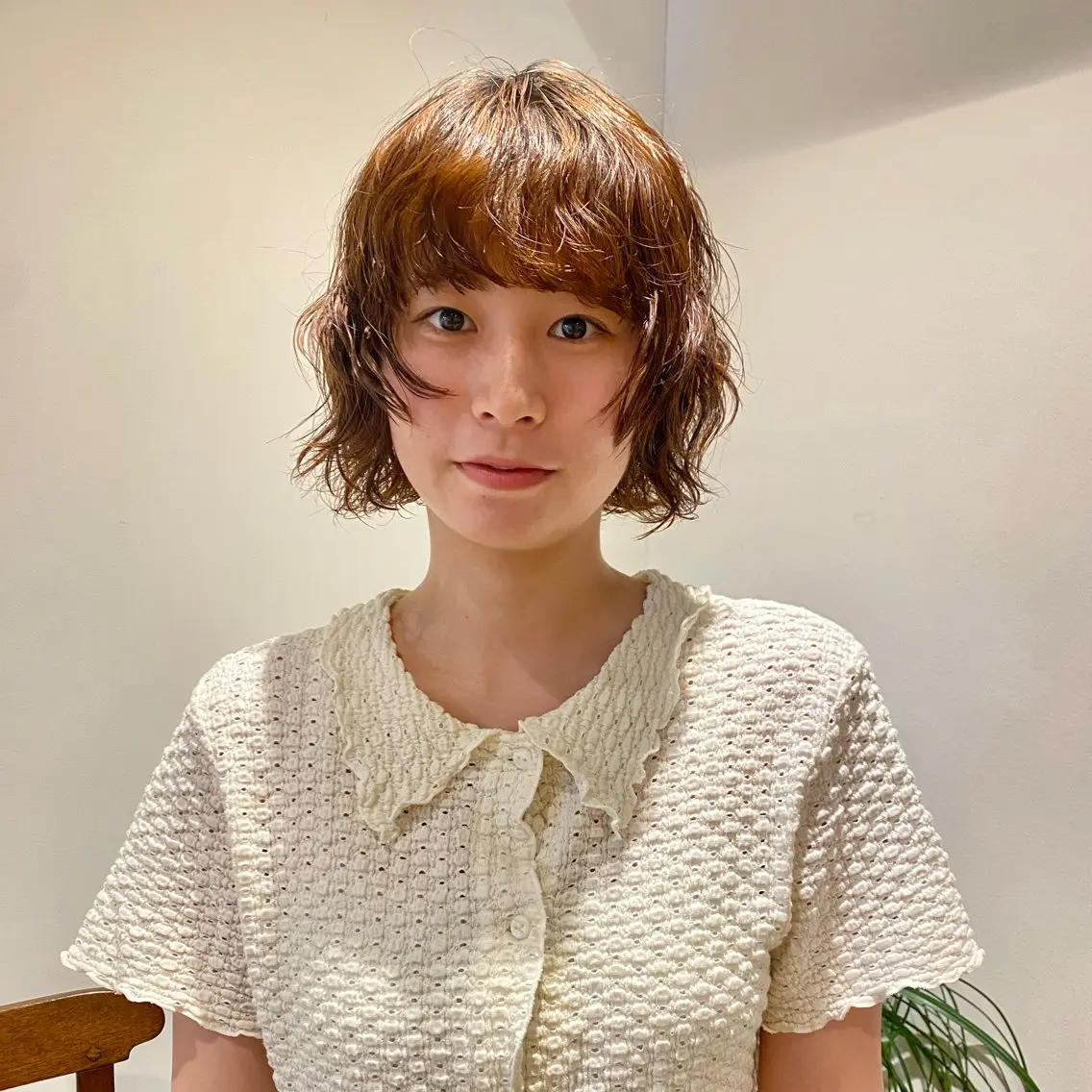 ミディアム パーマ ミディアムパーマ ボブ レイヤーカット 桑原 淳のヘアスタイル
