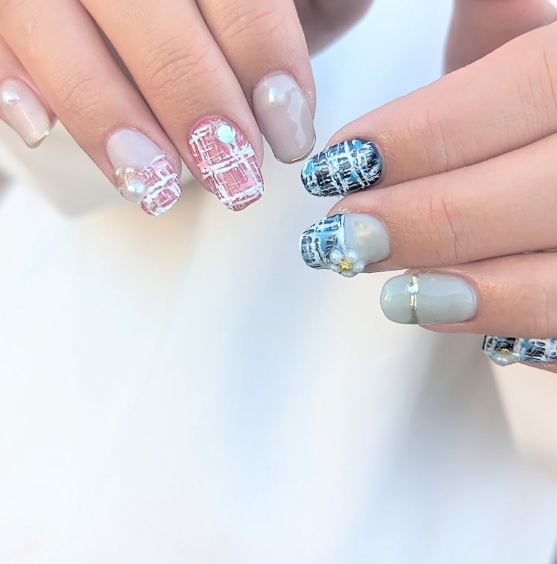 ネイル ツイードネイル ハンドネイル 推しネイル | 　aycnailのネイルデザイン