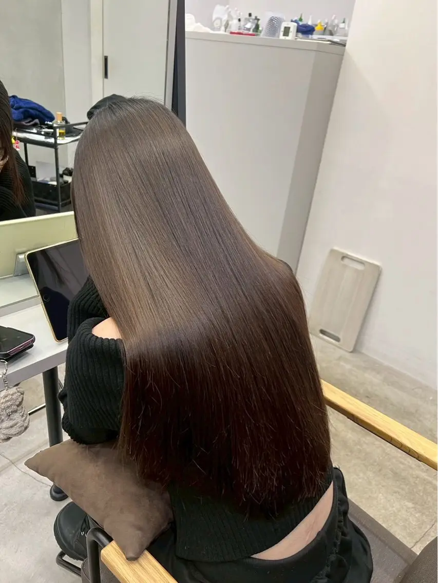 ロング パーマ 縮毛矯正 ハイトーンカラー が絶対可愛い✨泰聖✨のヘアスタイル