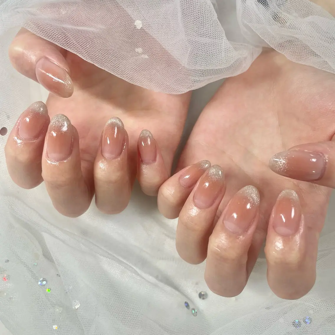 ネイル チークネイル オレンジ シンプルネイル 🎀AYAKO 🎀中韓ネイルのネイルデザイン
