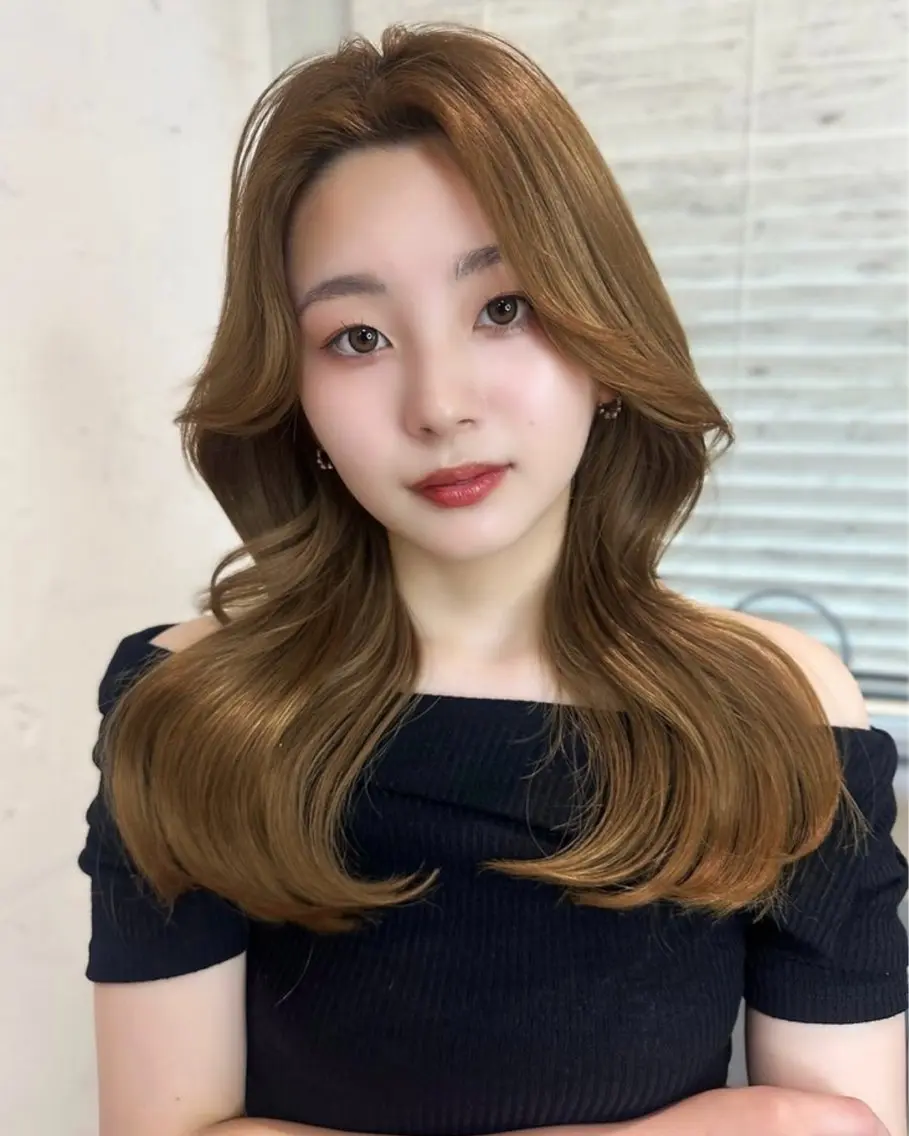 カラー ヘアカラー アイリ🌟艶カラー 💚まつパ/オシャレのヘアスタイル