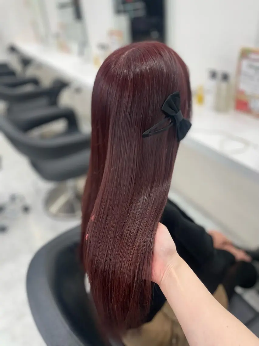 ロング カラー 黒髪 ブリーチ ブルーカラー ブルーブラック ケアカラー 💗トレンドモテヘア Natsumi 💗のヘアスタイル