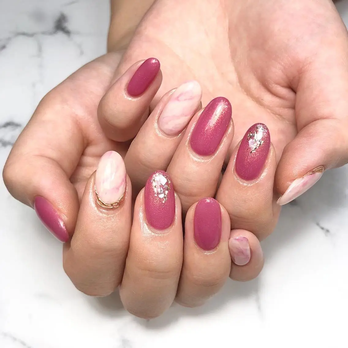 ネイル アートネイル ジェルネイル 韓国ネイル ラメ(グリッター) 大理石ネイル(マーブル) NAIL NOWのネイルデザイン