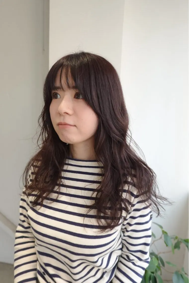セミロング カラー カット ヘアカラー トリートメント 福島kico ナカウチのヘアスタイル