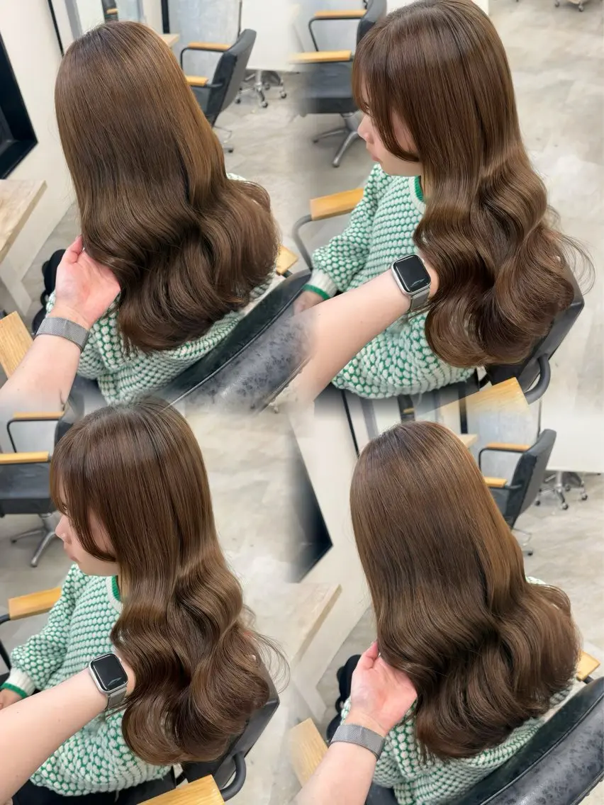 ロング カラー ヘアアレンジ ダブルカラー カット ヘアカラー トリートメント Himawari♡ 柔らかいカラーのヘアスタイル