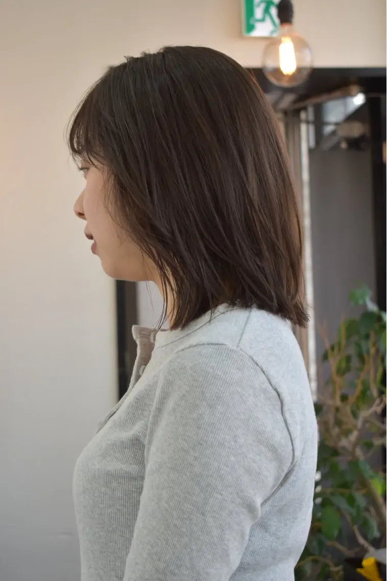 ミディアム カラー カット ヘアカラー トリートメント レイヤーボブ/ 艶カラー/サナ🌼のヘアスタイル