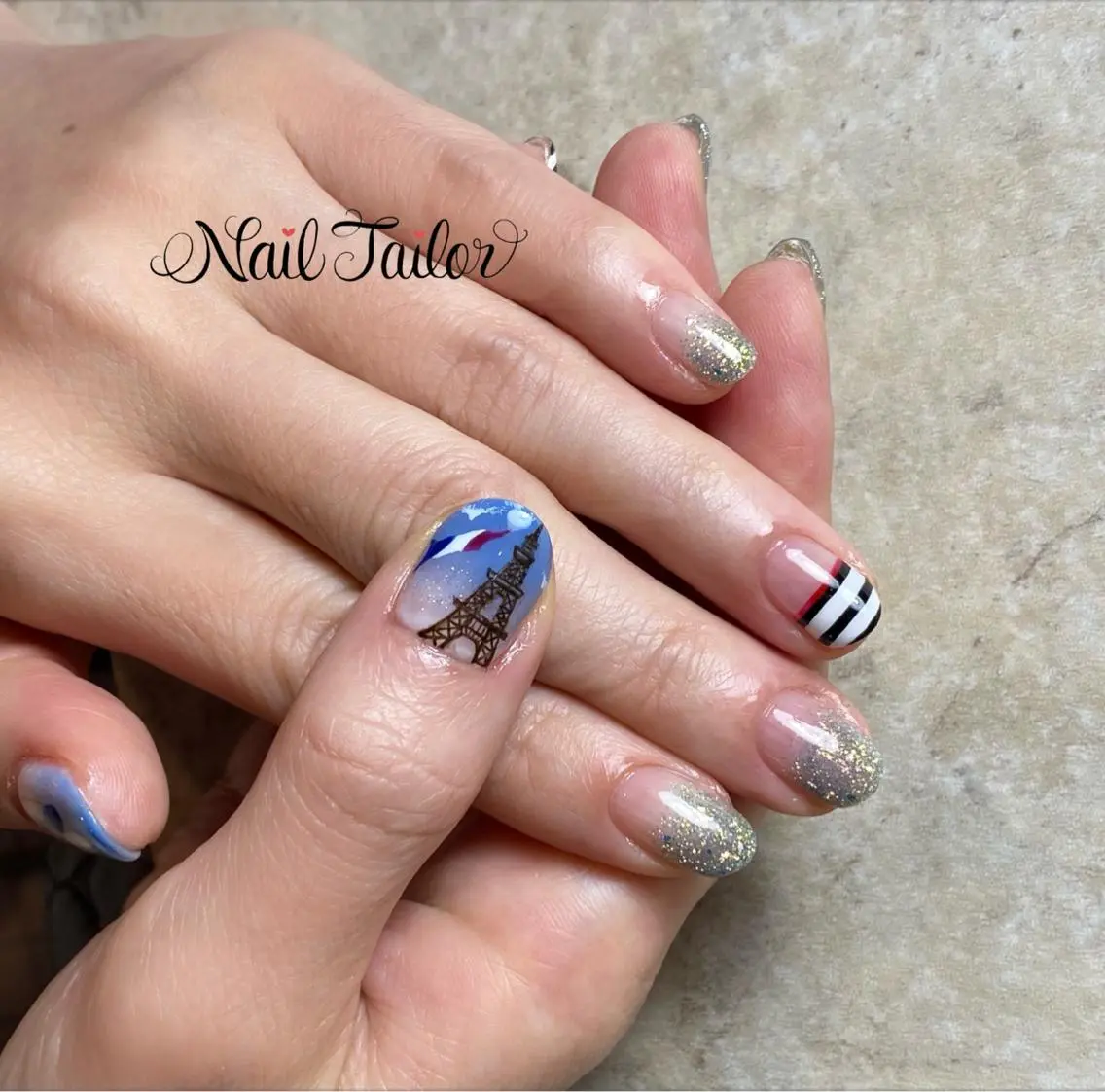 ネイル アートネイル 長さ出し フラッシュネイル ジェルネイル グラデーション ハンドネイル NailTailor ネイルテイラーのネイルデザイン