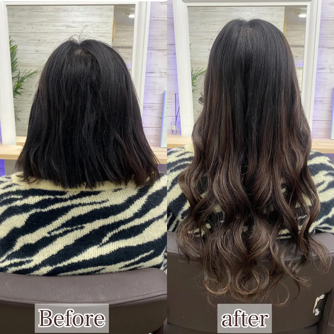 ロング カラー ヘアアレンジ ショートボブ 編み込みエクステ シールエクステ バレイヤージュ ベージュカラー LAVENDIA 初音のヘアスタイル