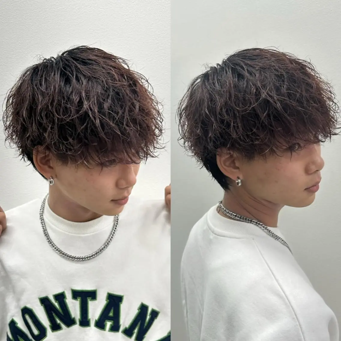 メンズカット+特殊パーマ+ワンカラーの写真