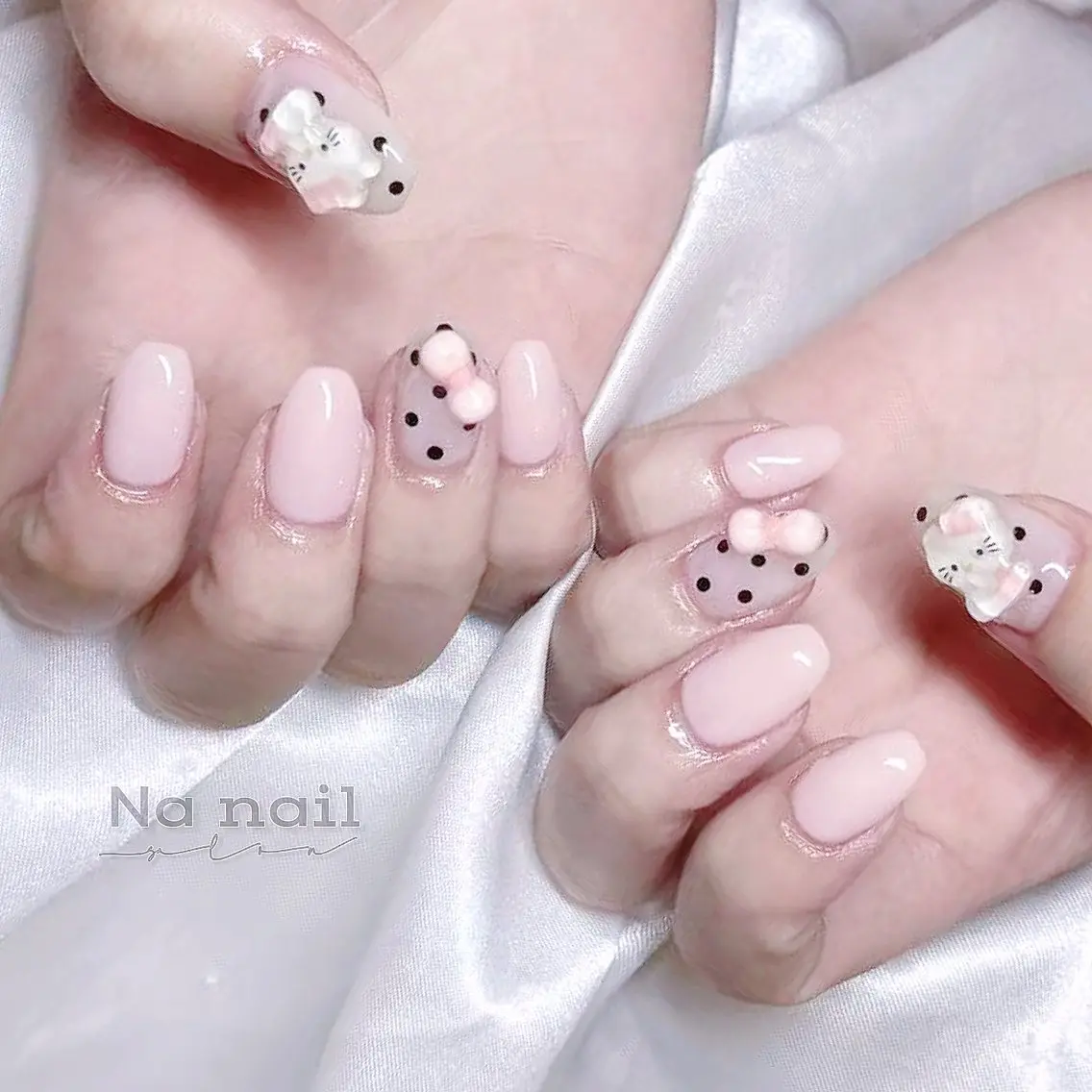 ネイル チークネイル ドット フラッシュネイル フレンチネイル ジェルネイル ハンドネイル CC Nail 高田馬場のネイルデザイン