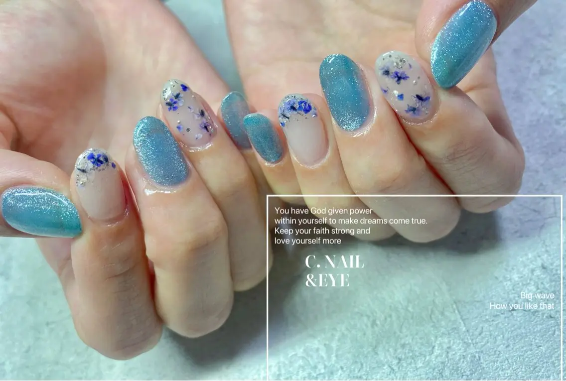 ネイル 入学式 フラッシュネイル フットネイル 卒業式 氷ネイル・うるうるネイル C.Nail &Eyeのネイルデザイン