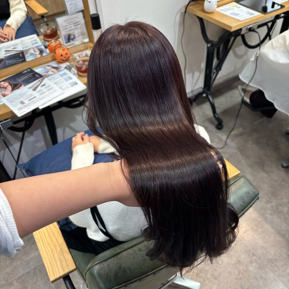 ♢🪩メンテナンスに🪩♢【ダメージレス】ワンカラー➕前髪縮毛矯正⟡.·の写真
