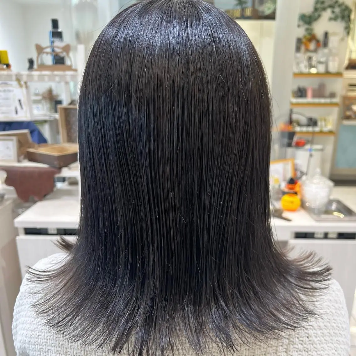 ミディアム 三箇島陽香/髪質改善 クロスパーマ縮毛矯正のヘアスタイル