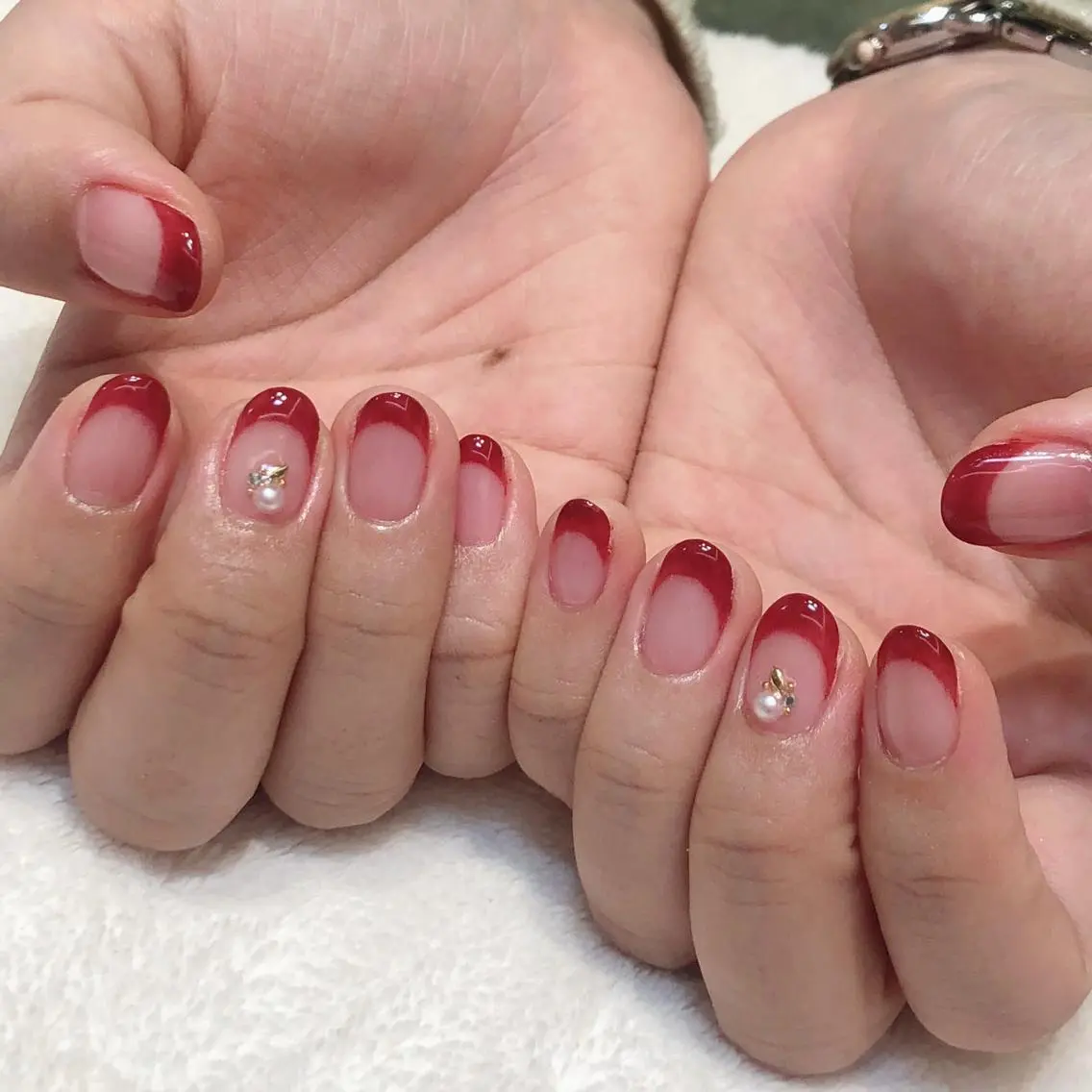 ネイル フレンチネイル 赤色 Josee 山田のネイルデザイン