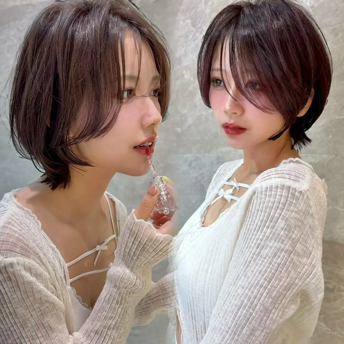 ミディアム ヘアカラー HINA 仙台/ ボブ/縮毛矯正/韓国のヘアスタイル