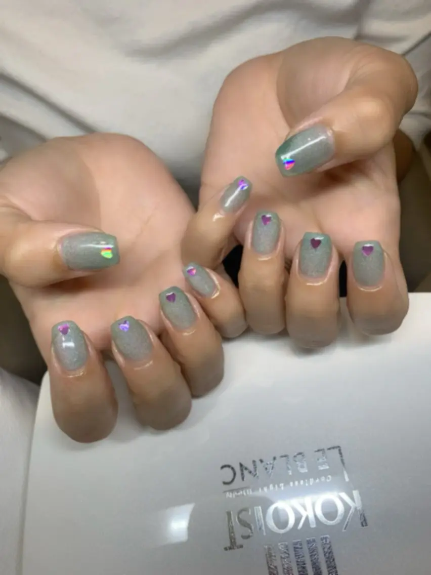 ネイル ハート ハンドネイル Lucid Fleur Amiのネイルデザイン